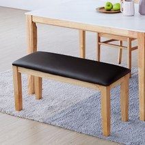 [리비니아] 케빈 원목 2인벤치 (내츄럴 블랙좌판), 내츄럴(블랙)