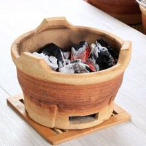 가정용 미니화로 바비큐 꼬치 캠핑꼬치 도자기, 화이트, 지름19cm(그물불판 포함)