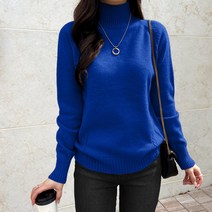 데일리앤 누디 여성 루즈핏 터틀넥 폴라 니트