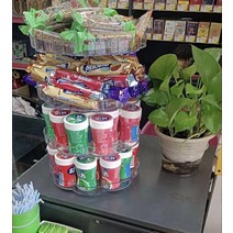 슈퍼마켓 다기능 진열대 디스플레이 약국 편의점 소형 회전 선반 껌, 4층 투명(회전 없음)