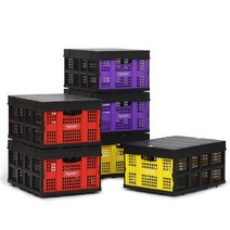 로티홈시스 스마트 수납정리함 리빙 폴딩 박스 덮개 SET 60L W-002, 레드