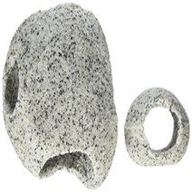 Penn Plax RR1074 Stone Replica Aquarium Decoration Realistic Granite Look with Fish Hideaway 2 Piece, 1