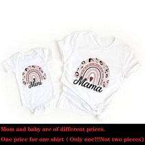 레인보우 엄마와 나 셔츠 패밀리룩 의상 미니 티셔츠 귀여운 1 개, [05] 1pcs-mama XXL, [04] Type 6