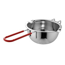 Royalways 구리 도금 요리 수프 스톡 냄비 일본 팬 주방 조리기구 유도 커피 냄비 용품 나무 손잡이 3 층 스틸베이스 식기, 25.5cm, 스테인리스 강, 빨간 손잡이