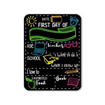 Chalkboard Style First Day of School Photo Prop Tin 9 inch by 12 inch Sign - Reusable Easy Clean Bac, 1