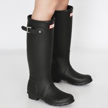 헌터 WOMENS Original Tall 레인부츠 블랙-앞 HUNTER 로고