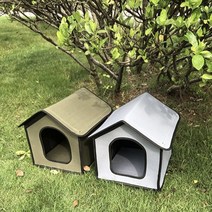 길냥이 길고양이 실외 고양이 집 방수 겨울집 숨숨집 강아지 펫 하우스, 카키
