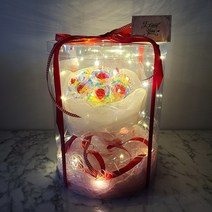 홀로그램 장미 꽃 다발 배달 20대 여자 친구 생일 선물 전역 조화 프로포즈 아내 와이프 결혼 기념일 아이템 조화, 21. 단색 20송이 원통케이스(대)