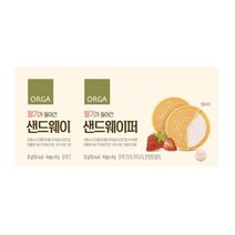 아이 가족 우리집 건강 간식 풀무원 휴대간식 올가 딸기가 들어간 샌드웨이퍼 아침 식사대용 해썹 32g 2개 1세트, 18세트