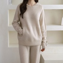 옷자락 여자 울니트 캐시미어 부드러운 후드 풀오버 티셔츠