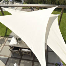 썬키다 HDPE 메쉬 그늘막 썬쉐이드, 5m x 5m x 5m 삼각, 크림화이트