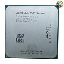 AMD A6-Series A6-3650 A6 3650 2.6 GHz 쿼드 코어 CPU 프로세서 AD3650WNZ43GX 소켓 FM1, 한개옵션0