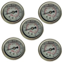 디지털 압력 게이지 연료 오일 유압 센서 baolun 범용 자동차 액체 0-100psi, 5pcs 흰색