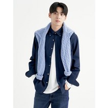 BEAN POLE 네이비 소프트 코튼 솔리드 셔츠