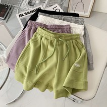 홍공장 데일리 캐주얼 와이드 반바지 홈웨어 트레이닝 팬츠