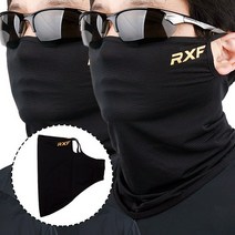 RXF 엑스6 1+1 뒷면숏타입 폴리 골프마스크 여름 냉감 골프스킨 멀티스카프 파크골프, 블랙+블랙