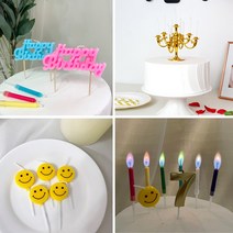 파티초모음 특이한 예쁜 생일초 케이크초 스마일초 나혼자산다 무지개초 숫자초, 핑크커브생일