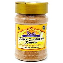 미국직구 라니 블랙 카다멈 파우더 (칼리 엘라치) 인도 향신료 3oz (85g) PET 항아리 ~ 올 내추럴 비건 글루텐 친화적 NON-GMO 인도 원산지 ~ 스모키 차오코 카오쿠 바흐 단 카우 바디, 수량, 상세참조