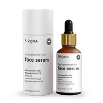 Sirona 색소 침착 및 어두운 반점 제거를 위한 10% 나이아신아미드 페이스 세럼 - 30ml | 잡티 여드름 자국 및 태닝 제거 | 비타민 C 알파 알부틴 및 감초 뿌리