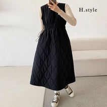 [천삼백케이] [에이치스타일] H스타일(OP)퀄팅누비OPS겨울OPS패딩원피스홈웨어