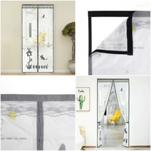 라이프랩 문 모기장 방충망 방충 커튼 큰 창문 커튼식 방문 현관문 모기장 90X210 흰색