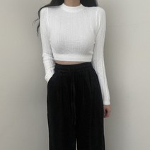 VANANA2 슬림핏 데일리 라운드넥 심플 크롭 니트 4color