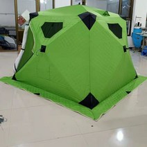 겨울 야외 방풍 방한 방수 빙어 산천어 낚시 텐트, 그린, 더블