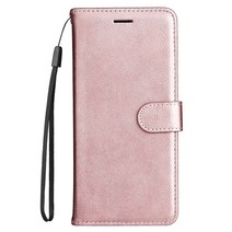 스마트폰 클립 Honor x6 VNE-LX2 케이스 가죽 플립 북 스탠드 커버 카드 슬롯 홀스터, 04 Rose Gold