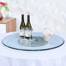 강화유리 중식당 회전판 식탁 원형 테이블 돌림판, 직경 80cm