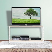 높은거실장 철제 TV 선반 1100X300X750 2단, 블랙