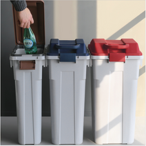 편의점 분리수거 쓰레기통 30L 45L 60L 아파트 매장 재활용 분리수거 길거리쓰레기통, 슬림펌 핸들휴지통(45L)네이비