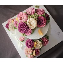 [대전앙금플라워]꽃담케이크 대전앙금플라워떡케이크 - 2단(4호 2호)케이크 (생신떡케이크 생일케이크 환갑케이크 칠순케이크 팔순케이크), 설기선택2가지(배송메모란기재)