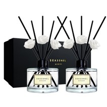 시즈넬 블랙라벨 선물세트 디퓨저 200ml x2 미니로즈 애플파이, 향