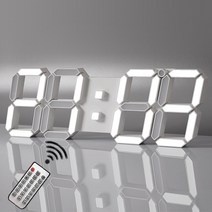 빅사이즈 디지털 LED벽시계 39cm 무소음 대형 리모컨조작 벽걸이 인테리어 시계, 무소음 LED 디지털 벽시계-WL39