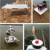 접이식 민물 바다 저수지 낚시 발판 좌대 휴대용 낚시터 접지 경량좌대 받침대, 럭셔리 1000x800 다리 길이 1.1m