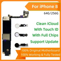 아이폰 8 용 플레이트 메인 보드 언락 마더 터치 ID 포함/불포함 로직 풀 칩 지원 IOS 업데이트, 02 256G No TouchID