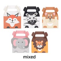 만화 동물 사탕 상자 정글 여우 코끼리 개 비스킷 포장 어린이 결혼식 생일 파티 장식 10, 10pcs-코끼리