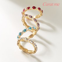 1+1이벤트 14K plated 실버 925스와로브스키 탄생석 큐빅 테니스 반지