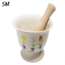 SM 세라믹 도자기 절구 절구공이 세트 소 이유식 마늘 통후추 다지기 깨갈이 미니 절구