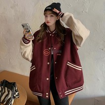 오르난 여성 가을 빅사이즈 심플 야구 잠바 R2477