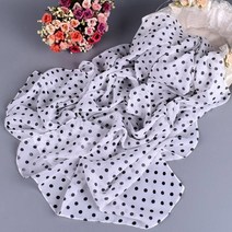 여성스카프 남성 겨울 한복 울스카프 Bufanda-폴카 도트 프린트 숄 부드러운 랩 쉬폰 목도리 랩 패션 비