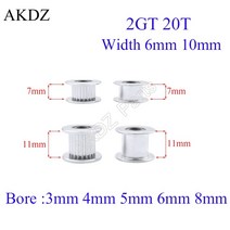 모터풀리 2m 2gt 20 teeth syncronou 들러 보어 gt2 용 베어링이있는 3 4 5 6 8mm 오픈 벨트 폭 6 10mm 20teeth 20t 패시브 휠, 보어 4mm 치아 없음