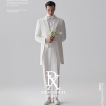 드레스룸 복 하프웨딩 웨딩사진 화이트 턱시도 3종 세트 여자결혼예복 연미복 턱시도 맞춤예복 결혼식예복 맞춤양복가격 맞춤정장가격