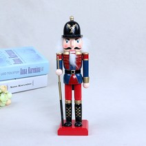 호두 까기 인형 25cm 크리스마스 장식 연말 홈파티 데코 인테리어 호두까기인형 조각상, 파란 총