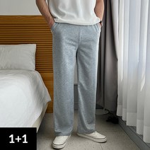 (1+1)남자 데일리 일자 밴딩 트레이닝 팬츠 슬랙스 편안한 스판 밴딩 운동복 바지 봄 여름 가을 간절기 옷 코디