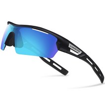 100%고글Torege-편광 스포츠 선글라스 사이클링 러닝 야구 브랜드 디자이너 TR90 UV400 안경 남성 및 여, 01 Black Blue