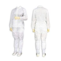케이엠 방진복 크린룸 작업복 무진복 보호복 투피스, 흰색_주머니없음_2XL