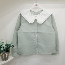 [소이] [가을]고방 체크 카라 블라우스 22F1652