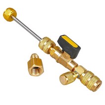 듀얼 사이즈 SAE 1/4 및 5/16 포트가있는 밸브 코어 리무버/설치 프로그램 HVAC R410A r404a r407c 용 에어컨 라인 수리 도구