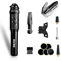 슈퍼 미니 휴대용 자전거 펌프 120psi 고압 자전거 공기 펌프 presta 및 schrader에 적합 글루리스 펑크 수리 키트와 함께 마운트 키트 포함, 검은색